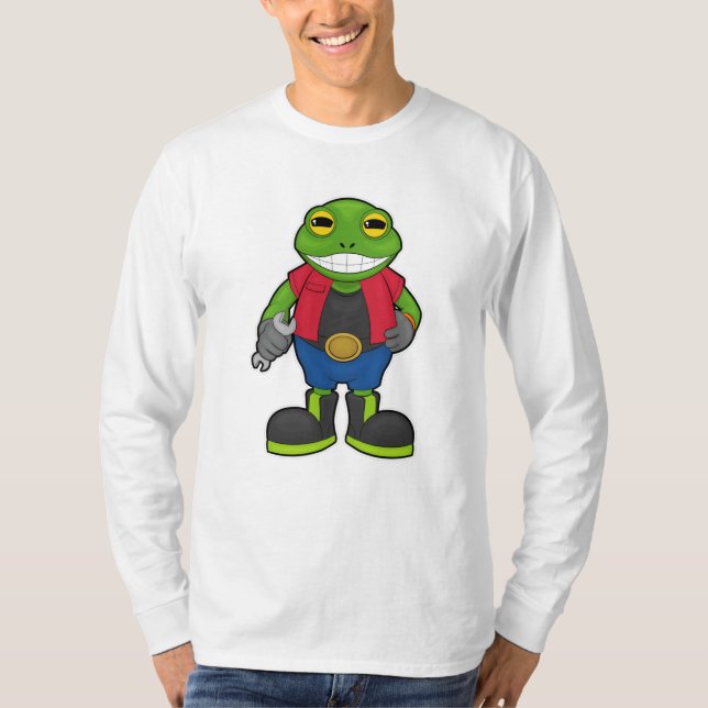 Frog as Mechanic with Spanner T-Shirt (Front)