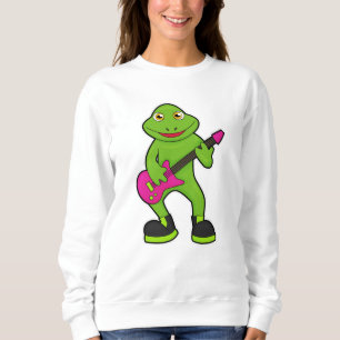 Frog as Musician with Guitar Sweatshirt
