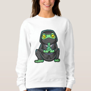 Frog as Ninja in black Sweatshirt