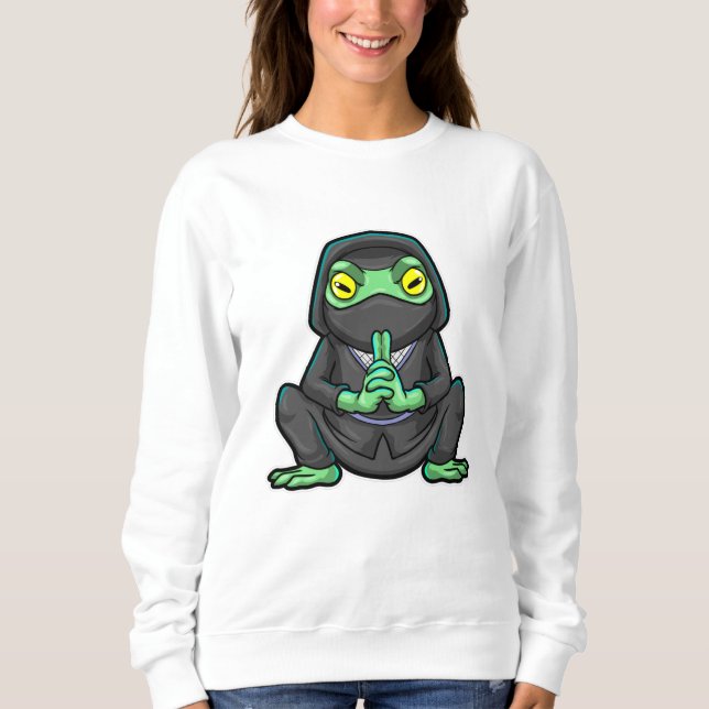 Frog as Ninja in black Sweatshirt (Front)