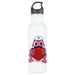 Frog as Nurse with Heart 710 Ml Water Bottle
