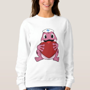 Frog as Nurse with Heart Sweatshirt