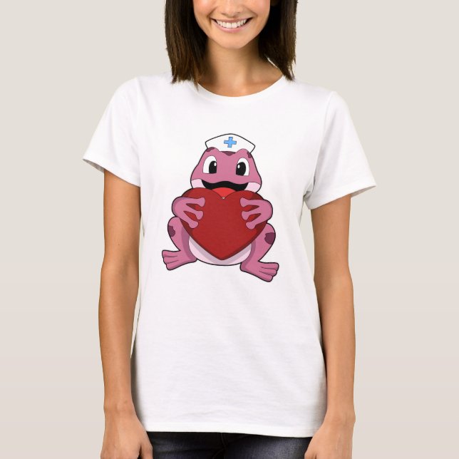 Frog as Nurse with Heart T-Shirt (Front)