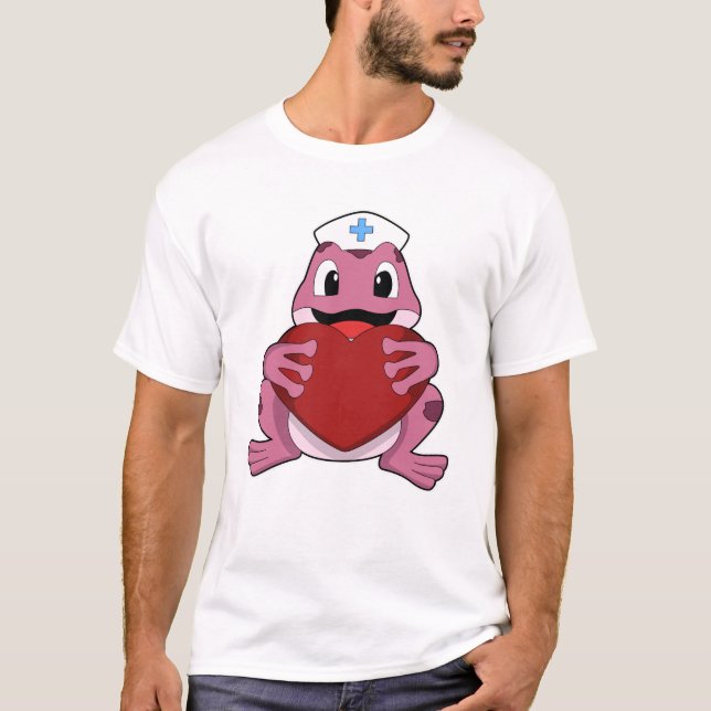 Frog as Nurse with Heart T-Shirt (Front)