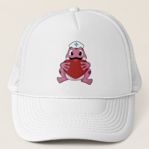 Frog as Nurse with Heart Trucker Hat