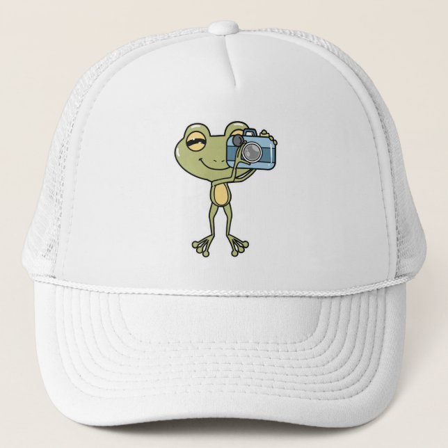 Frog as Photographer with Camera Trucker Hat (Front)