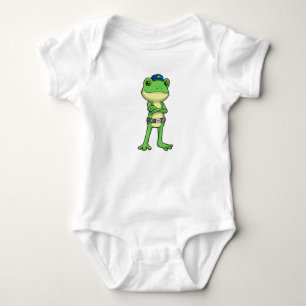 Frog as Police officer with Police hat Baby Bodysuit