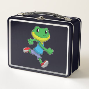 Frog as Runner at Running Metal Lunch Box