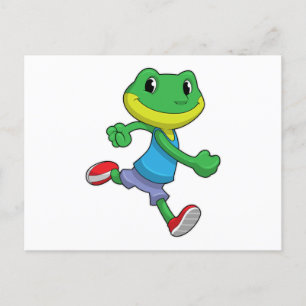 Frog as Runner at Running Postcard