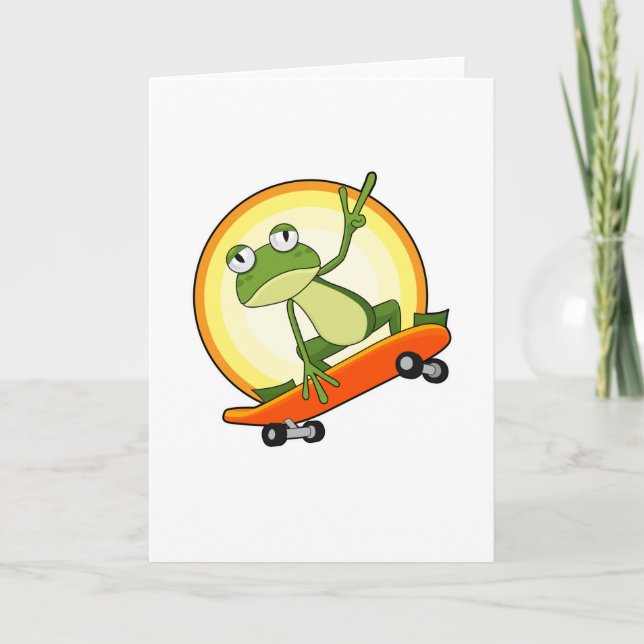 Frog as Skater with Skateboard Card (Front)