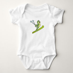 Frog as Ski jumper with Ski.PNG Baby Bodysuit