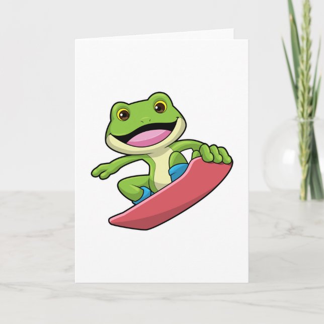Frog as Snowboarder with Snowboard Card (Front)