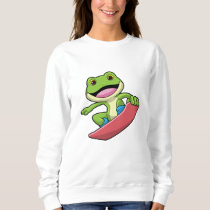 Frog as Snowboarder with Snowboard Sweatshirt