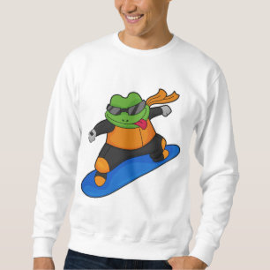 Frog as Snowobarder with Snowboard Sweatshirt