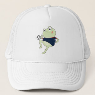 Frog as Soccer player with Soccer ball Trucker Hat