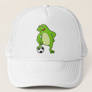 Frog as Soccer player with Soccer ball Trucker Hat