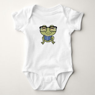 Frog as Student with Book Baby Bodysuit