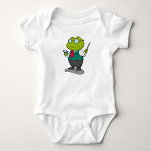 Frog as Teacher with Book Baby Bodysuit