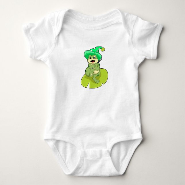 Frog as Wizard with Magic wand Baby Bodysuit (Front)