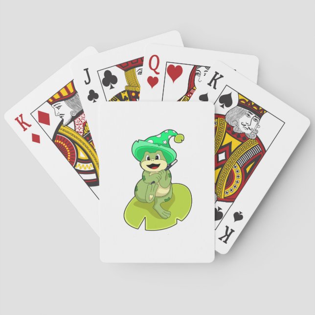 Frog as Wizard with Magic wand Playing Cards (Back)