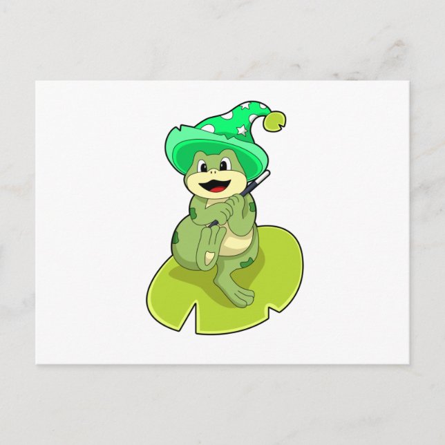 Frog as Wizard with Magic wand Postcard (Front)