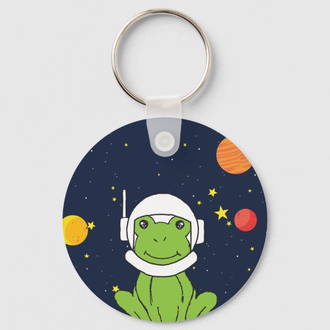 Frog Astronaut Animal With Space Helmet Clipart Ba Keychain (Front)