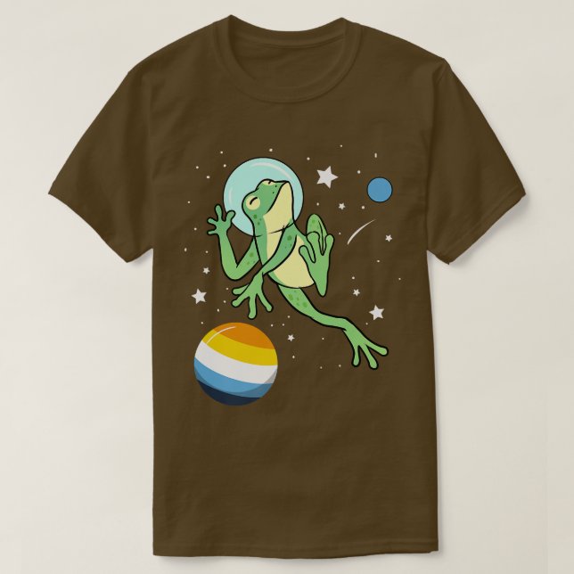 Frog Astronaut Aroace Pride  T-Shirt (Design Front)