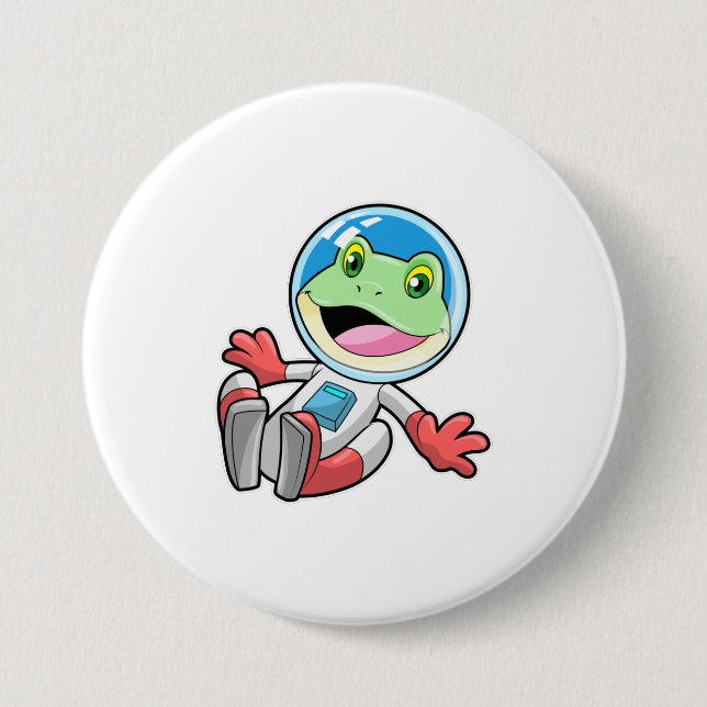Frog Astronaut Costume Space 3 Inch Round Button (Front)