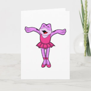 Frog at Ballet Dance with Skirt Card