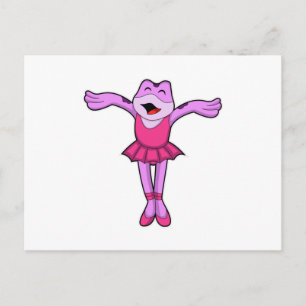 Frog at Ballet Dance with Skirt Postcard