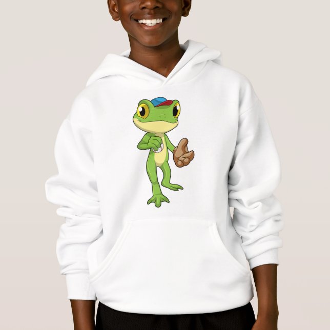 Frog at Baseball with Baseball glove (Front)