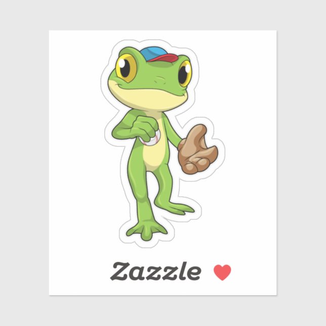 Frog at Baseball with Baseball glove (Sheet)