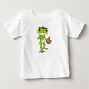Frog at Baseball with Baseball glove Baby T-Shirt
