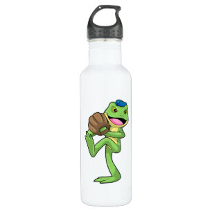 Frog at Baseball with Gloves 710 Ml Water Bottle