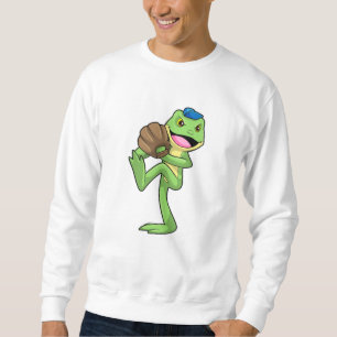 Frog at Baseball with Gloves Sweatshirt