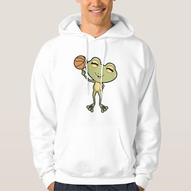Frog at Basketball Sports Hoodie (Front)