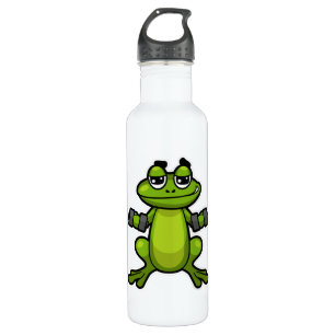 Frog at Biceps training with Dumbbells 710 Ml Water Bottle