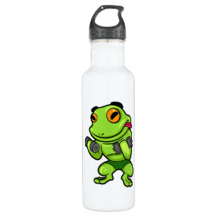 Frog at Biceps training with Dumbbells 710 Ml Water Bottle