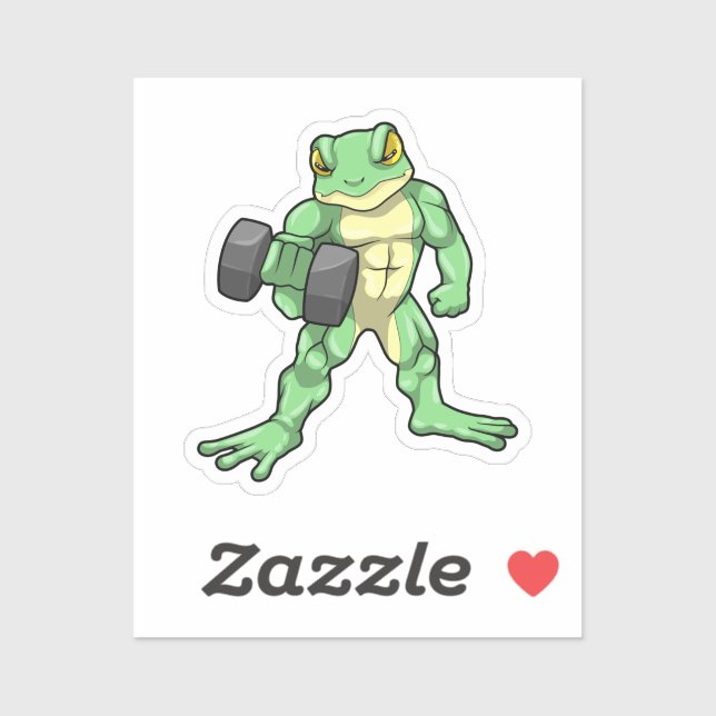 Frog at Bodybuilding with Dumbbell (Sheet)