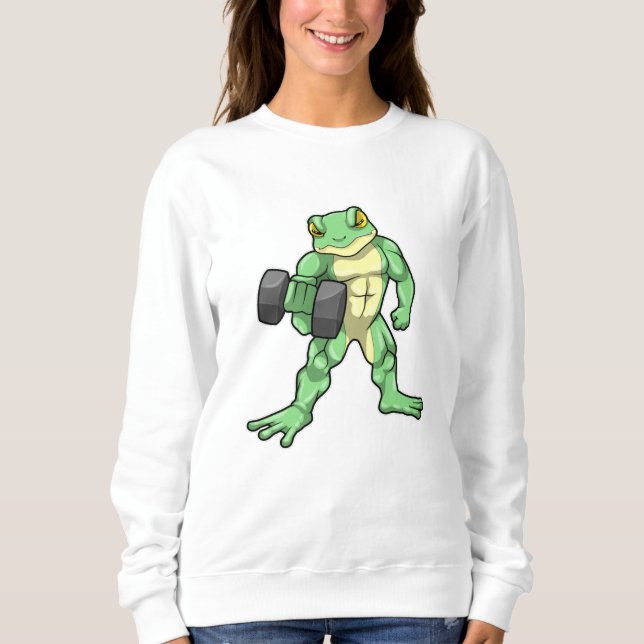 Frog at Bodybuilding with Dumbbell Sweatshirt (Front)