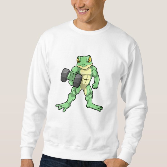 Frog at Bodybuilding with Dumbbell Sweatshirt (Front)