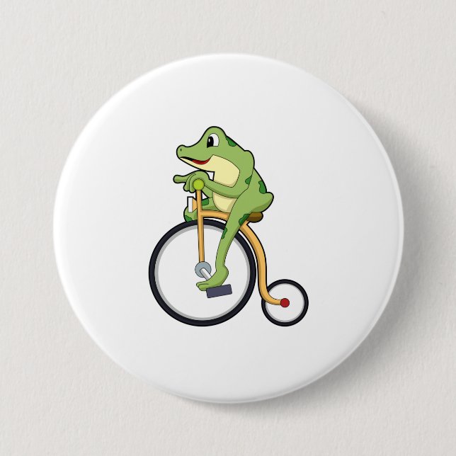 Frog at Circus with Bicycle.PNG 3 Inch Round Button (Front)