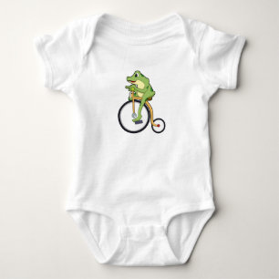 Frog at Circus with Bicycle.PNG Baby Bodysuit