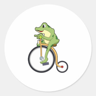 Frog at Circus with Bicycle.PNG Classic Round Sticker