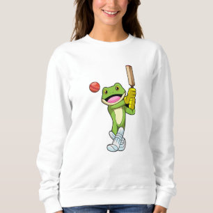 Frog at Cricket with Cricket bat Sweatshirt