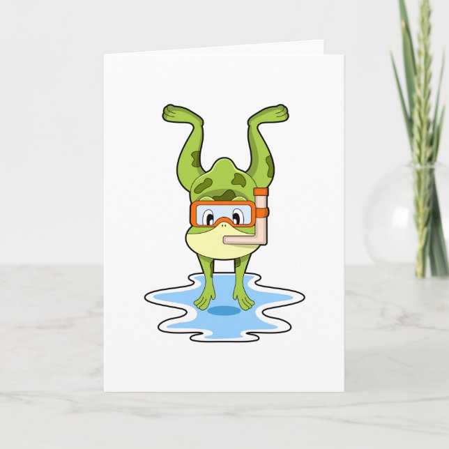 Frog at Diving with Snorkel Card (Front)