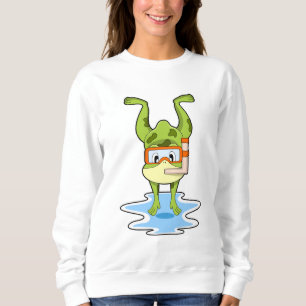 Frog at Diving with Snorkel Sweatshirt