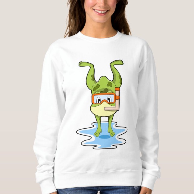 Frog at Diving with Snorkel Sweatshirt (Front)