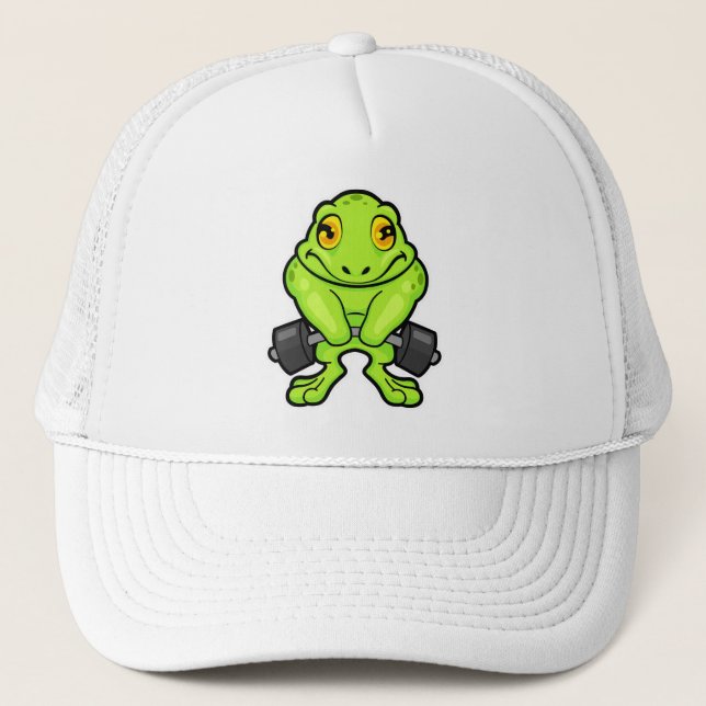 Frog at Fitness with Barbell Trucker Hat (Front)