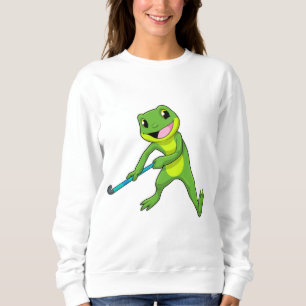 Frog at Hockey with Hockey bat Sweatshirt